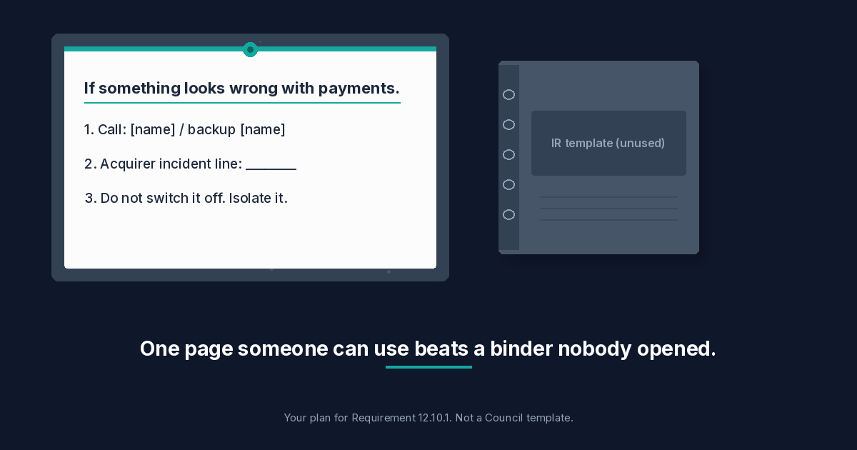 PCI DSS 12.10.1: The Incident Response Plan Your SAQ Asks For